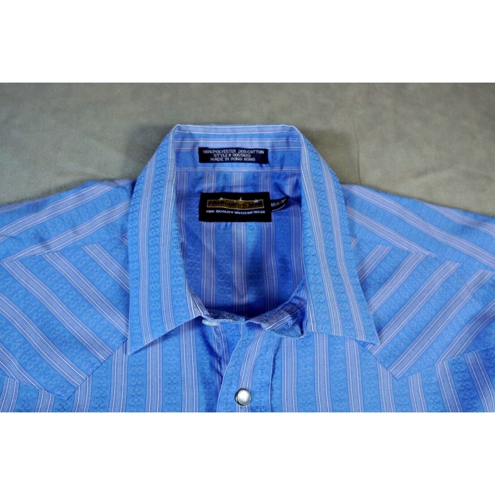 Panhandle Slim Pearl Snap Western Shirt Mens 16.5-35 XL Striped Long Sleeve
